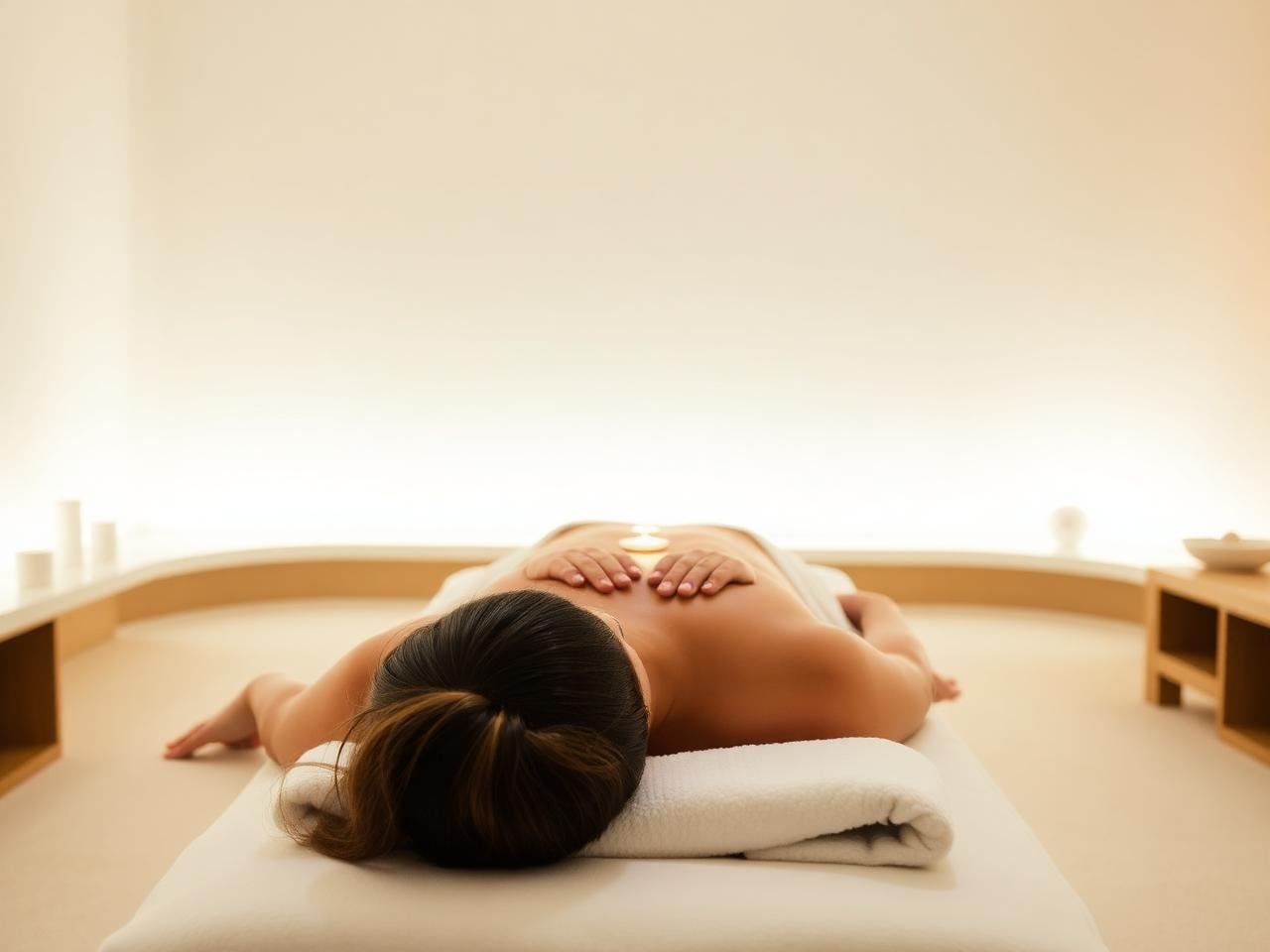 Sesión de Reiki con imposición de manos en un ambiente luminoso y sereno